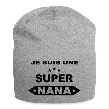 Je suis une super nana - Bonnet en jersey - gris chiné - Devant
