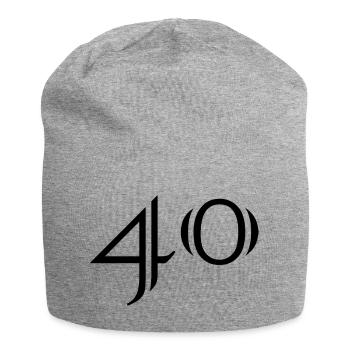 40. 40 ANS. 40e ANNIVERSAIRE. ANNIVERSAIRE 40 ANS. - Bonnet en jersey - gris chiné - Devant