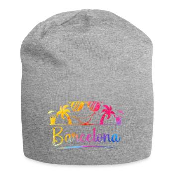 Barcelona Strandpalme Sunset - Jersey-Beanie - Grau meliert - Vorne