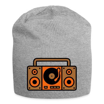 Retro Boombox Ghetto Blaster 80s - Jersey Beanie - heather grey - Front