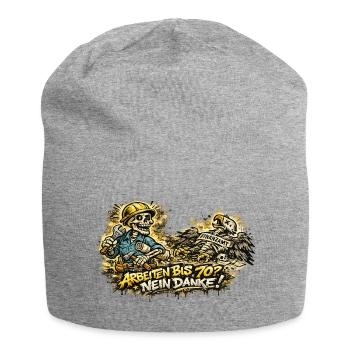 Arbeiten70? Nein Danke - Jersey-Beanie - Grau meliert - Vorne