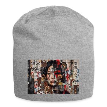 Asia Punk Collage Grunge Art Japan Street Trend - Jersey-Beanie - Grau meliert - Vorne