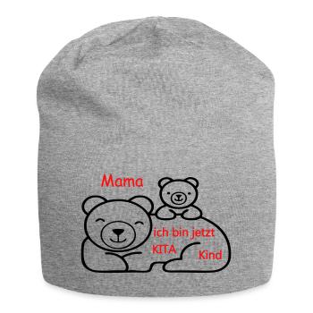 Kita Kind - Jersey-Beanie - Grau meliert - Vorne