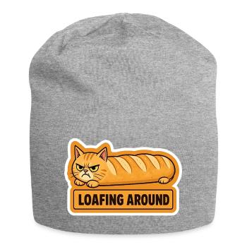 Funny Angry Cat Loaf Bread Baguette - Jersey Beanie - heather grey - Front