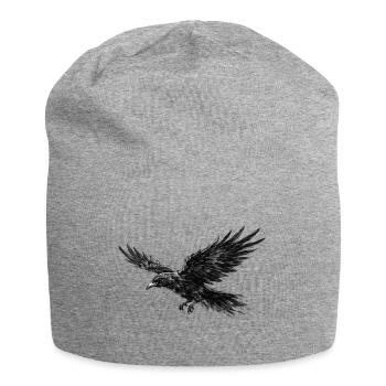 Flying Raven Gotische Grafik - Jersey-Beanie - Grau meliert - Vorne