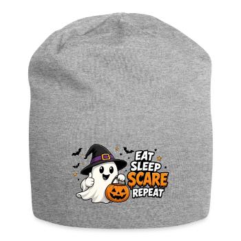 Halloween eat, sleep, scare, repeat - Jersey Beanie - heather grey - Front