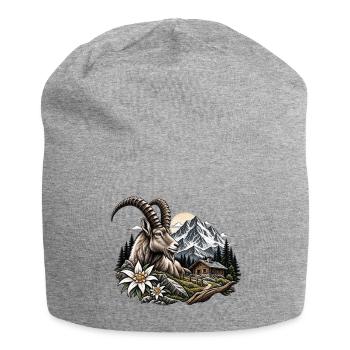 Summit trestle in the alpine forest - Jersey Beanie - heather grey - Front