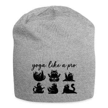 Yoga Cats Funny Cat Yoga Like a Pro - Jersey Beanie - heather grey - Front
