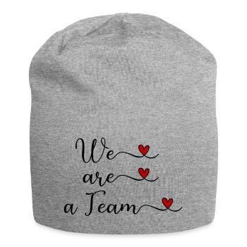 We are a Team Team Unity Design with a Heart - Jersey Beanie - heather grey - Front