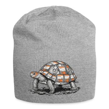 Disketten Schildkröte - Jersey-Beanie - Grau meliert - Vorne
