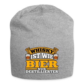 Whisky wie Bier Destilliert - Jersey-Beanie - Grau meliert - Vorne