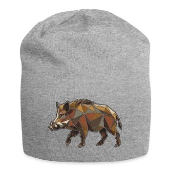 Poly Stil Wildschwein - Jersey-Beanie - Grau meliert - Vorne