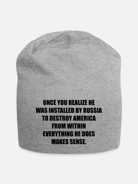 HE IS A PUTINS BlTCH - Jersey-Beanie - Grau meliert