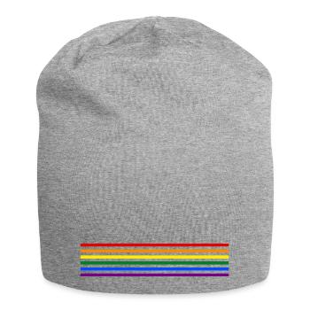 Rainbow Stripes - Jersey-Beanie - Grau meliert - Vorne