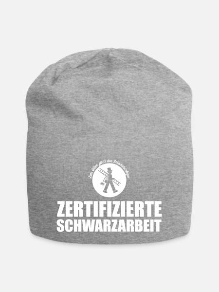 Zertifizierte Schwarzarbeit - Jersey-Beanie - Grau meliert