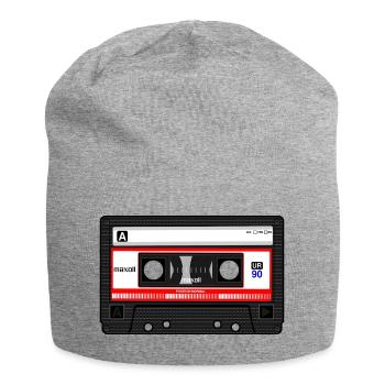Retro - Jersey-Beanie - Grau meliert - Vorne
