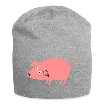 Schwein roz4 - Jersey-Beanie - Grau meliert - Vorne