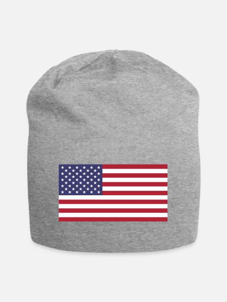 USA Flagge für Amerikaner und USA Fans - Jersey-Beanie - Grau meliert
