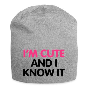 I'm cute and i know it - Bonnet en jersey - gris chiné - Devant