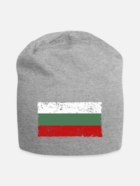 Bulgarien България Flagge used look Geschenkidee - Jersey-Beanie - Grau meliert