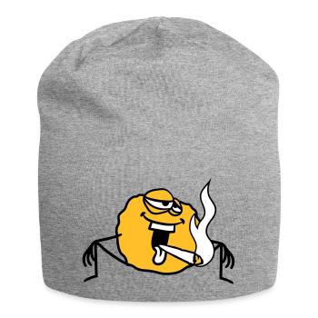 bekifft kiffen kiffer stoned hanf weed rauchen joi - Jersey-Beanie - Grau meliert - Vorne