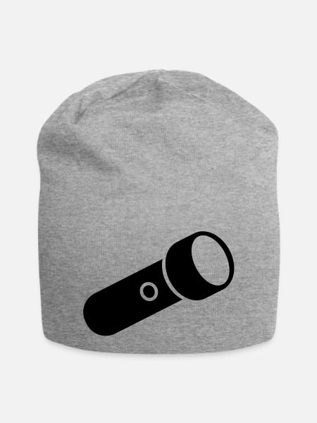 Taschenlampe - Jersey-Beanie - Grau meliert