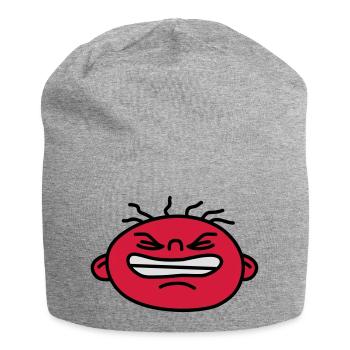 Angry Face - Jersey Beanie - heather grey - Front