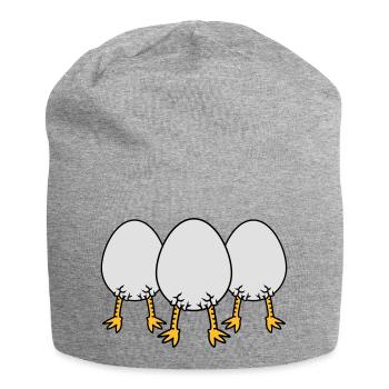 Chick In Egg Crew - Jersey Beanie - heather grey - Front