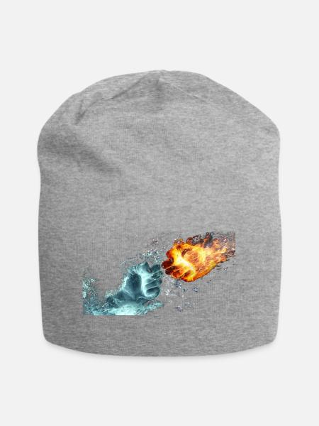fire and water - Jersey-Beanie - Grau meliert