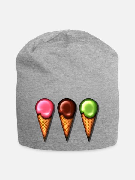Eis, Sommer, Schoko Süss Sonne Baden Eiszeit - Jersey-Beanie - Grau meliert