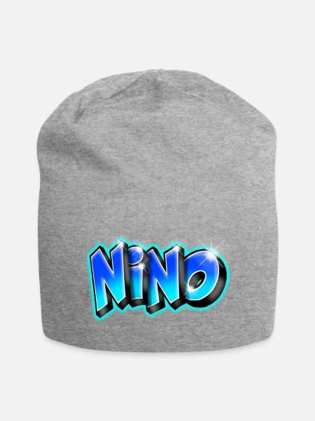 NINO graffiti name printable - Jersey-Beanie - Grau meliert