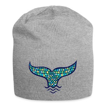 Mermaid fin whale fin, Mermaid - Jersey Beanie - heather grey - Front