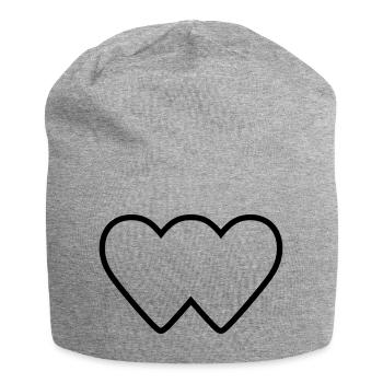 Heart Double Connectedness Icon Contour - Jersey Beanie - heather grey - Front