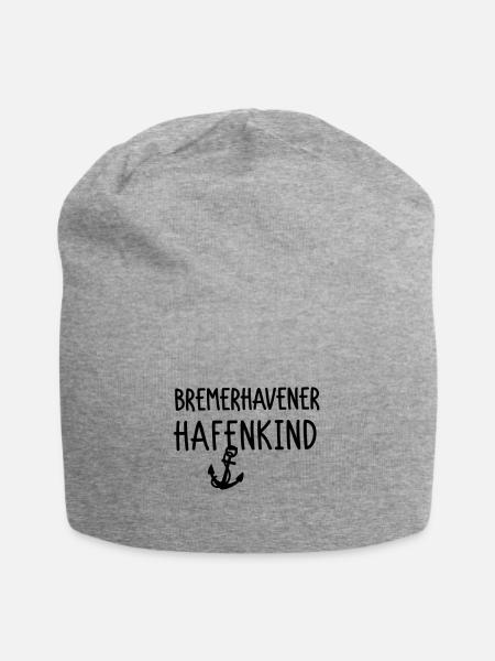 Bremerhavener Hafenkind - Jersey-Beanie - Grau meliert