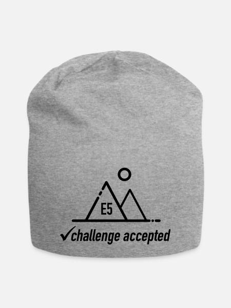 E5 challenge accepted - für Alpenüberquerer - Jersey-Beanie - Grau meliert
