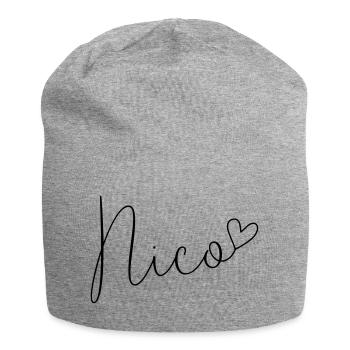 Nicole Name Vorname Junge - Jersey-Beanie - Grau meliert - Vorne