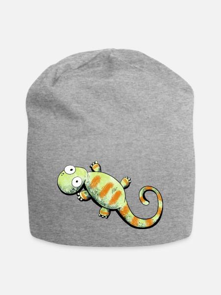 Happy Gecko I Echse - Jersey-Beanie - Grau meliert