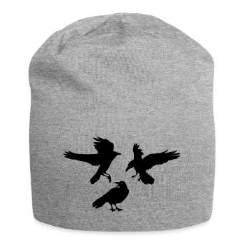 Drei Rabenkrähen - Jersey-Beanie - Grau meliert - Vorne