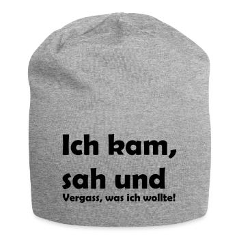 Lustiger Spruch - Jersey-Beanie - Grau meliert - Vorne