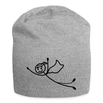 Super jung oder Mann fliegt schnell mit Umhang - Jersey-Beanie - Grau meliert - Vorne