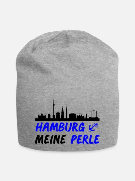 Hamburg - Jersey-Beanie - Grau meliert
