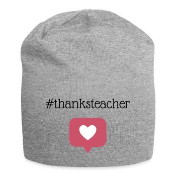 Thanks Teacher - Jersey Beanie - heather grey - Front