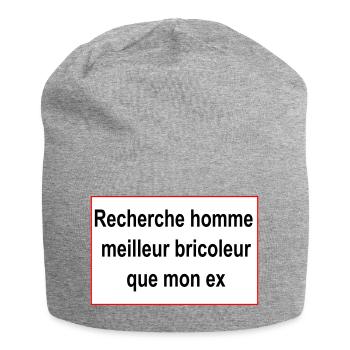 cherche homme - Bonnet en jersey - gris chiné - Devant