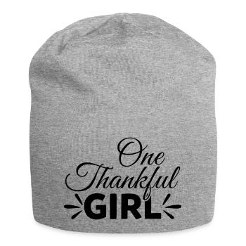 One thankful Girl - Jersey Beanie - heather grey - Front