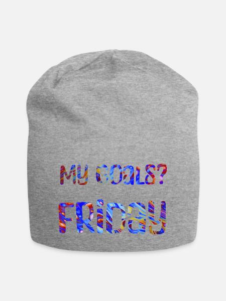 My Goals? Friday - Mein Ziel? Freitag - Jersey-Beanie - Grau meliert