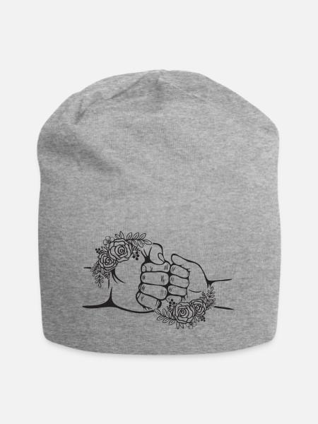 Geschenke Papa Tochter, passendes Set Vater Tochte - Jersey-Beanie - Grau meliert