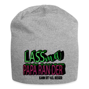 bday familienwappen weihnachten katze elternzeit - Jersey-Beanie - Grau meliert - Vorne