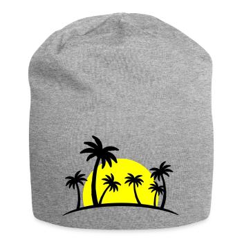 beach palms 2 - Jersey-Beanie - Grau meliert - Vorne