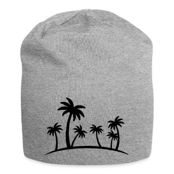 beach palm - Jersey Beanie - heather grey - Front