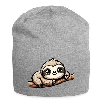 Faultier auf Ast - Jersey-Beanie - Grau meliert - Vorne